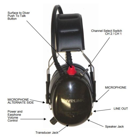 DiveLink Headset Surface to Diver Communicator